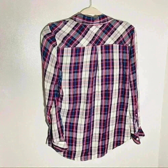 Rails Carmen Long-Sleeve Plaid Shirt in Navy Red White - Picture 3 of 6